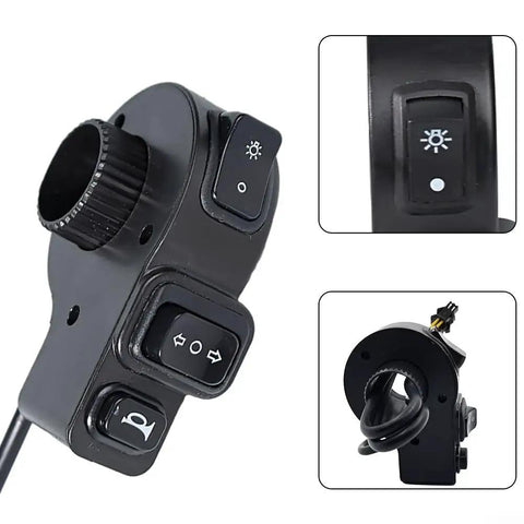 Solid Handlebar Switch 7/8 Inch On Off For E Bike Scooter Atv Motorcycle And UTV With Latching Push Button Support DC 24 36 And 48 Volt Electrical Systems black handlebar mount