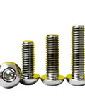 Top Shelf Grade 5 Titanium Button Head Hex Socket Cap Screw M4 X 15mm ISO 7380 with various sizes for automotive use.
