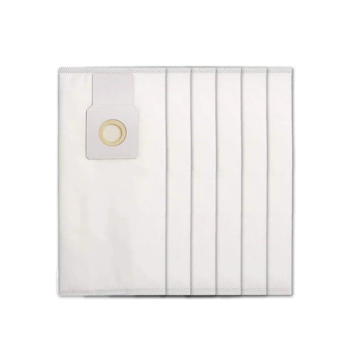 Six Pack Type O Vacuum Dust Replacement Bags For Upright Vacuums That Use Type O Bags Compatible With 53294 50688 50690 Models Easy Install Durable Paper Bags For Clean Hassle Free Suction, showing six white flat bags with circular valve
