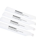 Four white rotor blades from Dope Aluminum RC Helicopter Motor Blade Gear Parts Kit Replacement Set Gear Screw Kit For WLtoys XK K110S