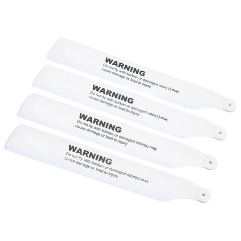 Four white rotor blades from Dope Aluminum RC Helicopter Motor Blade Gear Parts Kit Replacement Set Gear Screw Kit For WLtoys XK K110S