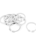 External Circlip Retaining Ring Set 30mm Outer Dia 34mm Inner Dia 28mm 1.2mm Thick 304 Stainless Steel Silver Tone 10 Pcs