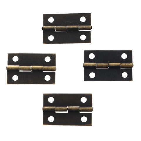 Rotating Concealed Hinge Set For Cabinets And Drawers, 10 Pack, 24x16mm Butt Hinges Bronze Gold Decorative Finish shown