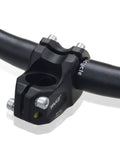 Close-up of 50mm Mountain Bike Stem With 31.8 Bar Clamp And 30 Degree Rise, Lightweight CNC 6061 T6 Aluminum, Four Bolt Bar Clamp