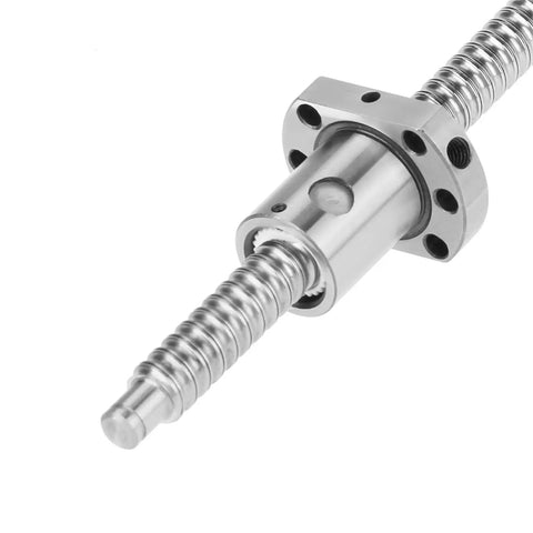 Close-up of 400mm rolled ballscrew with anti backlash ball nut for smooth CNC motion and automation equipment high efficiency