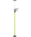 Espidoo adjustable support pole with clamp, lime-green steel rod and square base plate