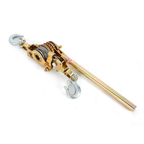 Beefy 2 Ton Come Along Winch Hand Cable Puller with 2 Hooks and 2 Gears, Heavy Duty Lever Hoist, Alloy Steel Construction