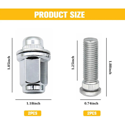 Heavy Duty M12 x 1.5 Steel Wheel Lug Nut Set For Toyota Cars Like Matrix And Celica Super Strong Automotive Hardware Kit You Gotta Have This Gear, size diagram