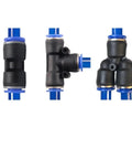 Huge 100 Pc Pneumatic Fittings Kit Push To Connect Air Hose Quick Couplers For 4-12mm Tubing Super Easy Setup No Tools Needed Black And Blue Seals, 3 black push-fit fittings