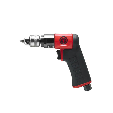 Air Power Drill With 1 Quarter Inch Keyed Chuck, Pistol Handle Grip, 0.31 HP And 230 W Motor, 3300 RPM, side view