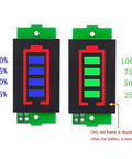 Straight Up Legit 1 To 8S Lithium Battery Capacity Monitor And Green Digital Volt Tester For LiPo Cells displays battery levels.