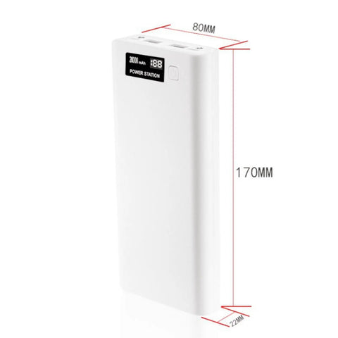 Totally Legit Battery Pack Enclosure With Dual USB Charging Ports For Fast Charge Power Bank Shell And Badass DIY Electronics Case For Weekend Adventures, white, 22x80x170mm.
