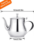 Side view of Mini 360Ml Stainless Steel Teapot For Tea And More, Ultra Compact Yet Sturdy Kitchen Pot, Easy Pour Design, Sleek Look