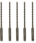 Five SDS Plus hammer drill bits, 3/16 in x 6 in, steel, Amazon brand