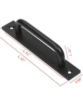 Heavy Duty Barn Door Handle Set Flush Mount Long Base Pulls For Gate Shed Garage Drawer Black Aluminium Alloy side view