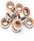 Group of ceramic S688 RS CB ABEC7 ball bearings, 8x16x5 mm, with orange seals.