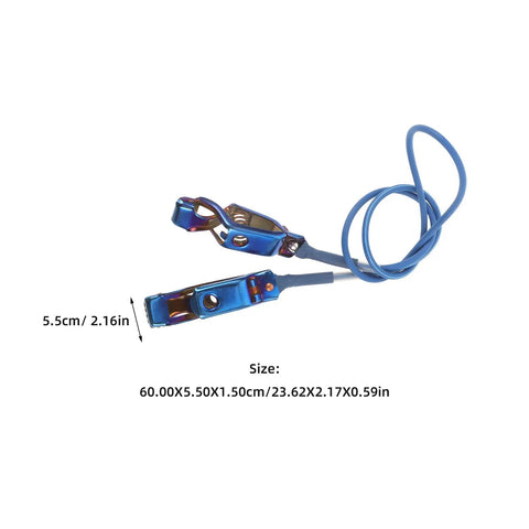 Blue Fencing Foil Cord for Epee Mask with Clamp, clear body cable, portable training wire for sparring, 5.5cm length