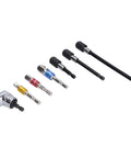 Grab This Awesome 7-Piece Socket Adapter Kit With Colorful Hex Shank Extensions For Easy Drilling And Screwdriver Work That Fits 1/2 Inch 3/8 And 1/4 Sizes Perfectly For Pro Tools Or Weekend DIY Projects Anytime. 7-piece chrome vanadium steel socket adapter set