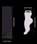Anklet Display Card Kit With 120 White Blank Jewelry Cards And 120 Clear Self Sealing OPP Bags For Home Biz Store Display 6x2 Inch Cards And 9x2 Bags showing card and bag dimensions.