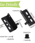 Size details of Concealed Shaft Cabinet Door Pivot Hinges In Iron Black, Four Sets With Pin And Bushing, Easy To Install