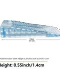 Side view of Four Pack Clear Rubber Door Stops Wedges For Floors And Patios Heavy Duty Anti Slip Door Stoppers Transparent And Stackable With Hollow Bottom For Strong Grip, showing dimensions.