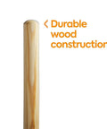 60 Inch Wood Push Broom Handle With Threaded Metal Tip For Easy Broom Head Attachment, Natural Finish, Professional Grade Replacement Handle