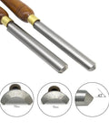 Top Shelf Wood Turning Roughing Gouge Kit Dead Nuts Sharp Carbide Tipped Lathe Chisel Heavy Duty, featuring two blades with 19mm and 16mm profiles.