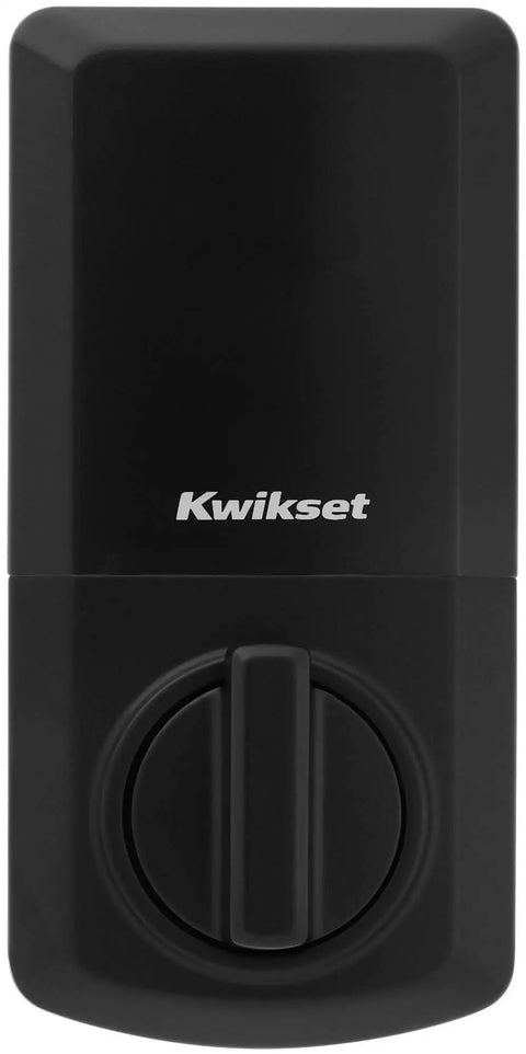Contemporary SmartCode Touchpad Electronic Deadbolt With SmartKey 9270CNT-514S Matte Black Finish rear view