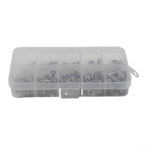 320 Piece Stainless Steel Hex Socket Screws Nuts Bolts Kit 304 Rust Resistant Round Flat Head Washer Assortment in box