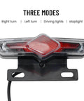 Top Rated Electric Bike Taillight With Bright Led Turn Signals And Brake Light For 12v 60V Scooters Ensures Smooth Riding And Ultimate Safety On The Road Without Hassle. Rear LED taillight with black ABS bracket, three modes, for e-bike and scooter use