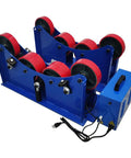 Beefed Up Workhorse Wheel Welding Tank Turning Rolls With Linkage Roller And Welding Positioner For Welding Equipment Support 3000 Kg Load Capacity 70 To 1200 Mm Diameter Range 370W Motor Adjustable Speed 150 To 1000 Mm Min., blue roller unit with power box and cables