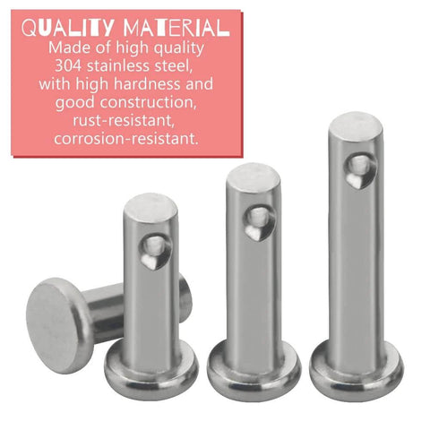 96 Piece Stainless Steel Clevis Pin Set With 12 Sizes M3 M4 M5 Flat Head And Round Head Single Hole Pins 304 Stainless Steel