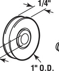 Industrial Strength Sliding Screen Door Replacement Rollers Featuring High Density Polyethylene Wheels And Precision Ball Bearing Axles For Smooth Riding Doors Quick No Sweat Swap Setup Sold As A 2 Pack with dimensions detailed.