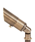 Cast Brass 12V Mini Outdoor Spotlight For Low Voltage Landscape Lighting, 2W 175 Lumen 2700K MR8 LED Bronze Finish Side View