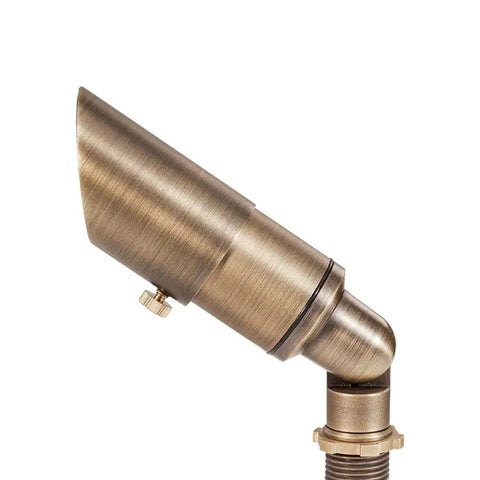 Cast Brass 12V Mini Outdoor Spotlight For Low Voltage Landscape Lighting, 2W 175 Lumen 2700K MR8 LED Bronze Finish Side View