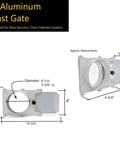 4-inch aluminum blast gate for vacuum dust collection; metal body, Amazon brand.