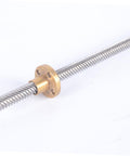 Stainless steel threaded rod with attached nut, part of 2 Pack Lead Screws With Nuts For Motors Stainless Steel Threaded Rods For 3D Printers CNC Machines