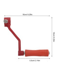 Hand Crank Honey Extractor Handle In Stainless Steel For Beekeeping, Replacement Part, red design, measures 16cm x 5.5cm.