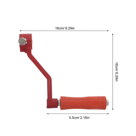 Hand Crank Honey Extractor Handle In Stainless Steel For Beekeeping, Replacement Part, red design, measures 16cm x 5.5cm.