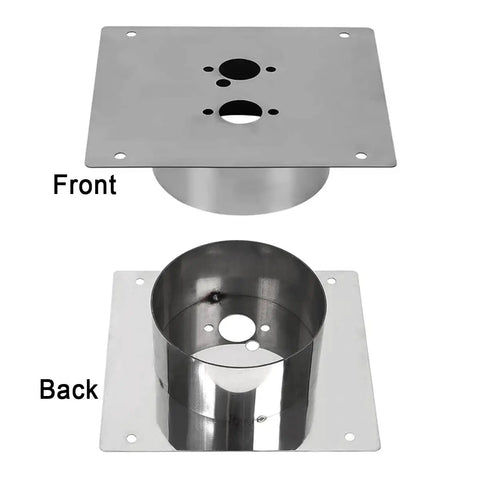 Heavy Duty Diesel Heater Turret Mounting Plate For Air Top 2000 Series And Airtronic D2 D4 stainless steel front and back view