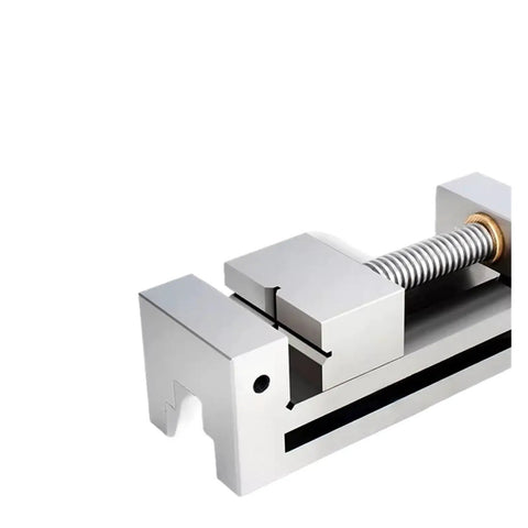 Top Shelf Industrial Right Angle Vise For CNC Milling Machines And Bench Grinders Hella Sturdy Hardened Steel Precision Flat Jaw Clamp close-up view.