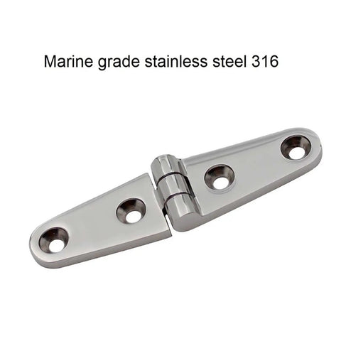 316 Stainless Steel Strap Door Hinges 2 Pack With 4 Holes 100mm Marine Boat Yacht Hardware Hinge on white background