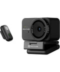 Hella Crisp 4K Webcam With Massive 1.5 Inch Sensor And Killer Low Light Vision Plus Smooth AI Auto Framing Tracking For Zoom TikTok Live Streaming With Direct Wireless Mic Support And Privacy Lock, compact design with clip.