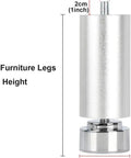 Adjustable Aluminum Furniture Legs M10 1.5mm Threaded Metal Feet For Sofa Couch Table Desk Bed Washing Machine Stand, silver 2 inch