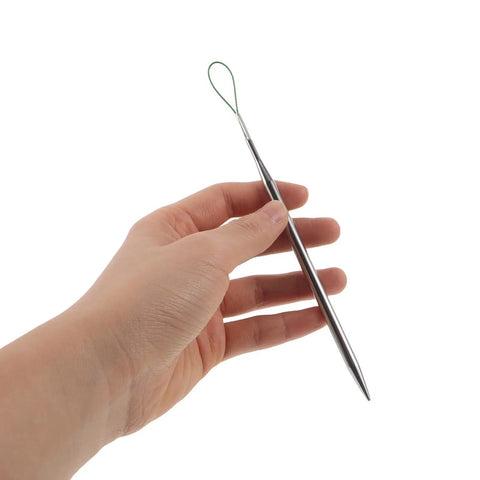 5 Piece Metal Drawstring Threader Kit For Hoodies And Garments Portable Elastic Cord Insertion Tool with metal loop
