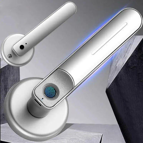 Straight Up Secure Zinc Alloy Fingerprint Door Lock With Two Backup Keys For No Extra Hustle Keyless Entry Smart Home Security interior door handle