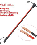 SAE Power Socket Sidewall Port Kit With Cap Easy Install 10AWG 23.62 Inch Quick Disconnect Panel Mount Power Cable showing copper wire.