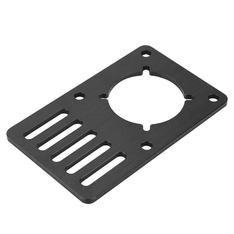 Beefy NEMA23 Stepper Motor Mount Plate For CNC And 3D Printers, Aluminum Flat Bracket With Adjustable Slots, black aluminum plate