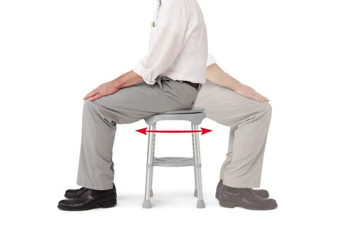 Built To Last Durable Aluminum Round Swivel Shower Stool With Slip Resistant Feet Height Adjustable From 13.75 To 20.5 Inches Gray Seat