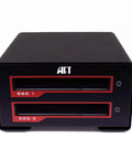 Professional Dual Ssd Docking Station Usb 3.2 Gen 2 10gbps Usb C Raid 0 1 Jbod External Drive Adapter front view with dual SSD slots.